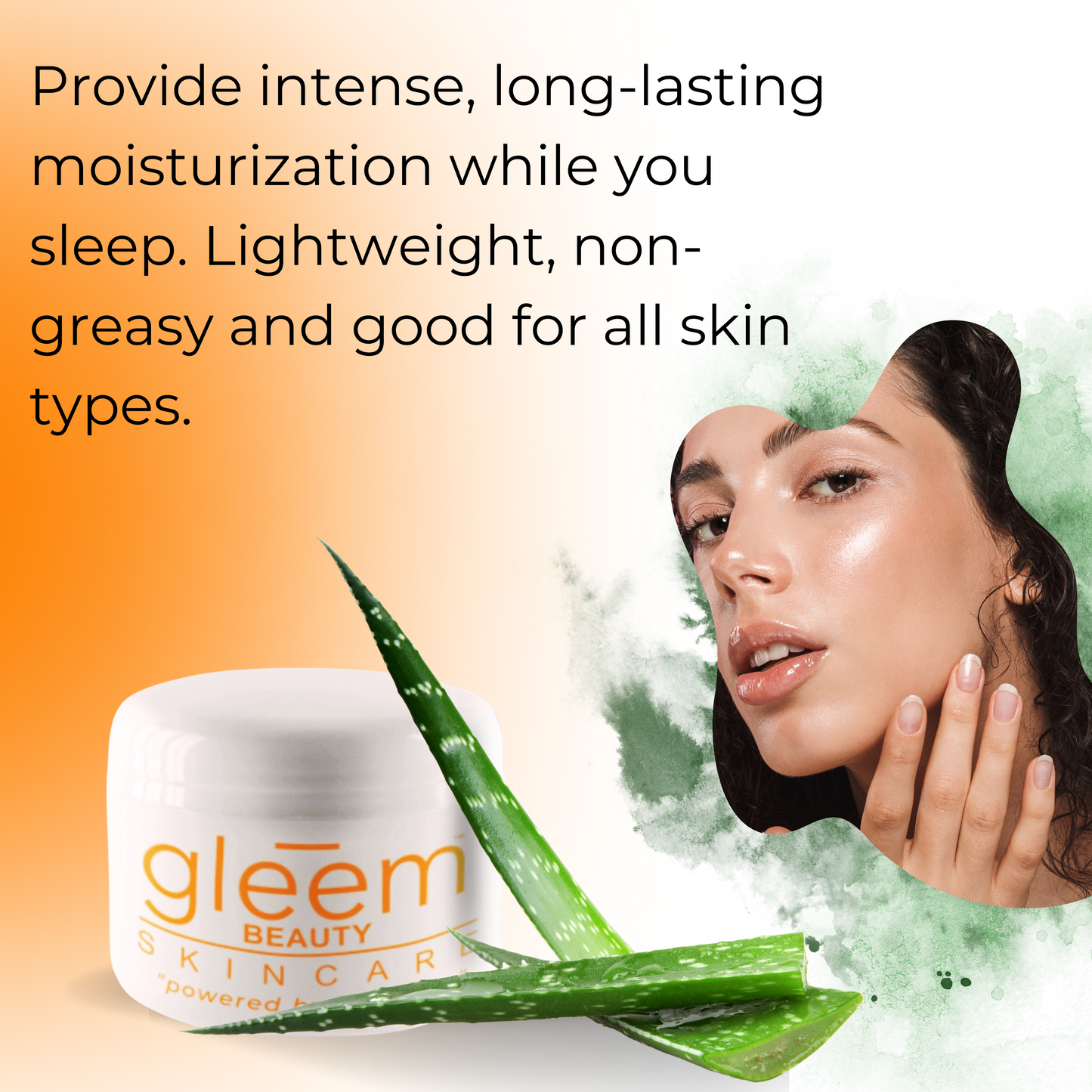 Provides intense, long lasting moisturization while you sleep. Lightweight, non-greasy, and good for all skin types.