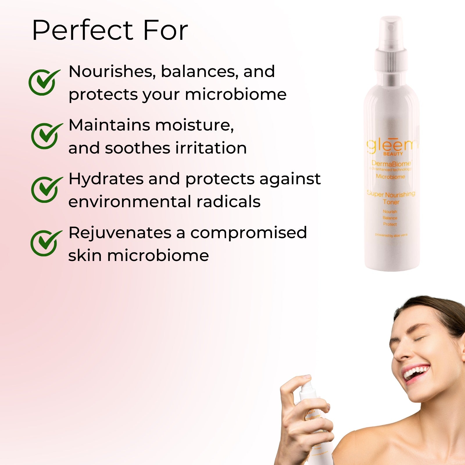 Super Nourishing Toner balances, rejuvenates, and protects the skin microbiome