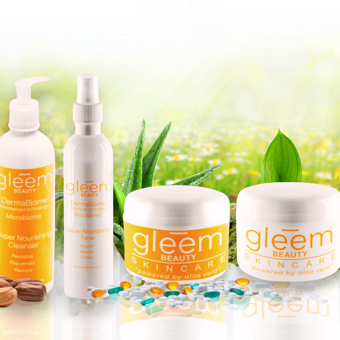 Gleem Beauty Skincare Products, powered by Aloe Vera