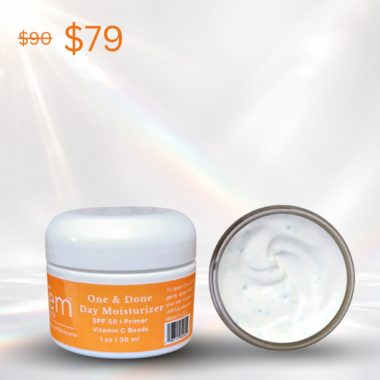 One & Done Day Moisturizer SPF 50 Primer Vitamin C beads | Mineral Face Sunscreen + Primer